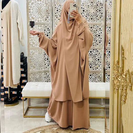 Women's 2-Piece Jilbab Set:  Long Khimar and Niqab