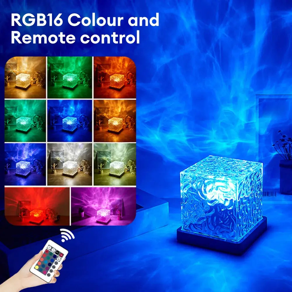 Dynamic Rotating Water Ripple Projector Night Light